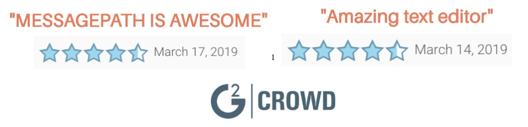 MessagePath 5-star G2 Crowd reviews